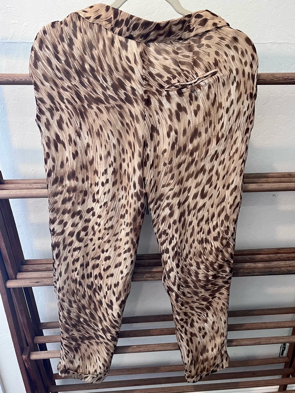Haute Hippie 100% silk Leopard Print pants - Brown & Cream - Picture 2 of 8